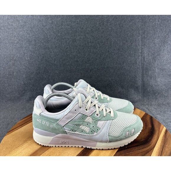 Asics Gel Lyte III Shoes Mens Size 8.5 Green Gray Suede Leather 1201A582 Runner - Picture 1 of 10